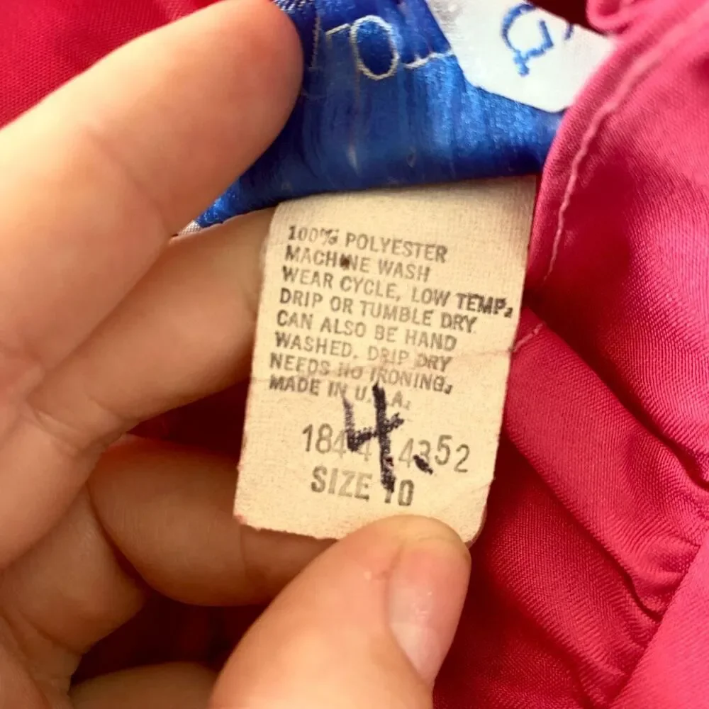 Vintage Pink Cottage Core Prairie High Neck Lace Button Up Blouse M / 10 - Picture 7 of 7